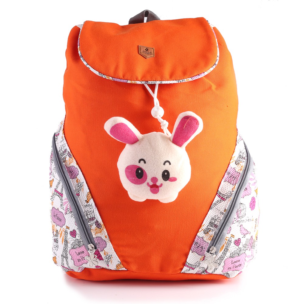 TAS RANSEL ANAK CEWEK KELINCI TAS SEKOLAH ANAK TK SD WARNA ORANGE LUCU