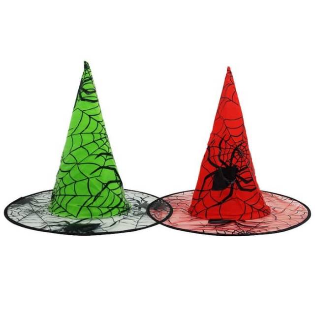 Topi Penyihir Murah Motif Laba Laba Cosplay Kostum Halloween Pesta