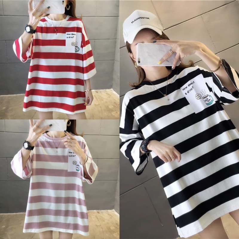 OVERSIZED TEE GARIS ZEBRA IMPORT KATUN TEBAL / OVERSIZED TEE 10 MOTIF