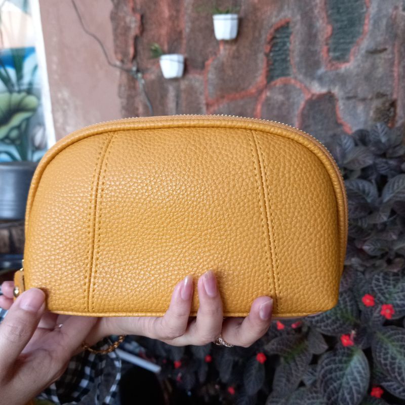 Dompet Wanita Papirut  Bapau Kulit Jeruk Sintetis Terlaris Skat Kartu COD-Kuning