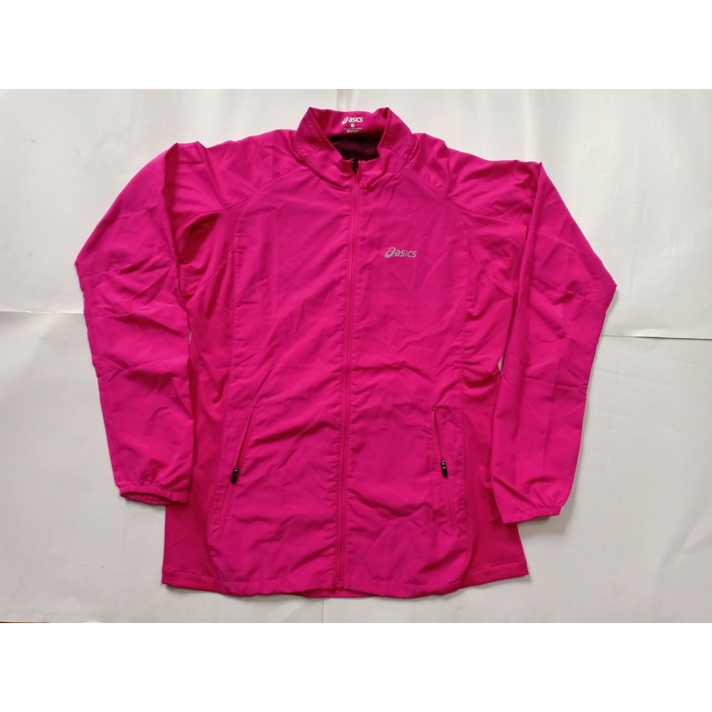 Baju Mantel Jacket Wanita Asics Original Murah Pink size M Sport Wear