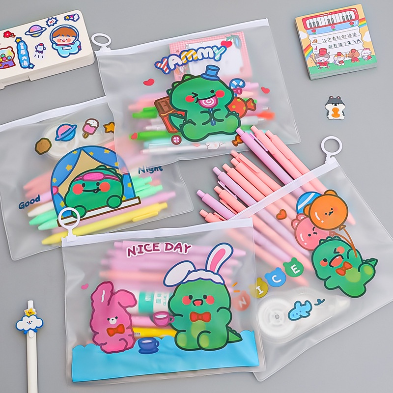 MURMURE.ID | ZIPPER BAG CACTUS - ZIPLOCK MOTIF KAKTUS - STORAGE BAG TEMPAT PENSIL TRANSPARAN PC006-3