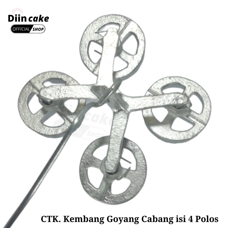 Cetakan Kue Kembang Goyang Bentuk Polos Diameter 4 cm Cabang Gandeng Isi 4 Anti Lengket