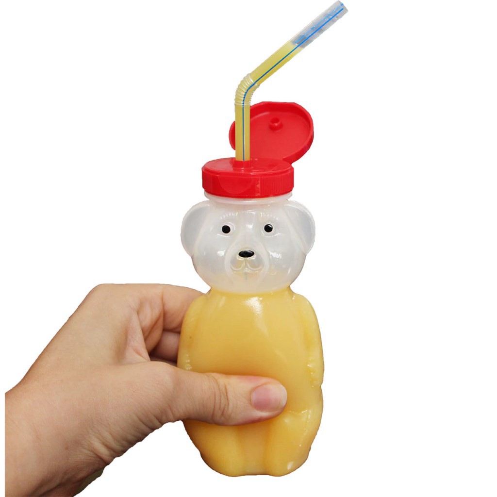 ARK Bear Bottle Kit For Straw Drinking (Botol minum beruang dengan katup untuk latihan sedot anak) - Therapy Tools