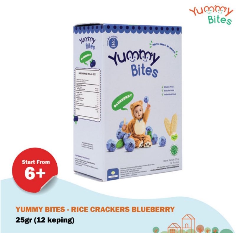 Yummy Bites Baby Rice Crackers 25 gr/Snack Bayi/Cemilan Bayi