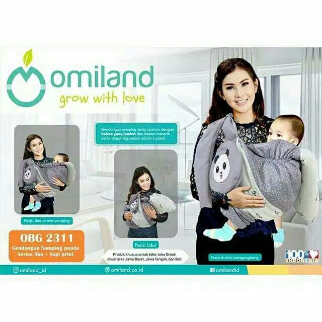 OMILAND Gendongan Hipseat Panda Abu 6 Posisi Print