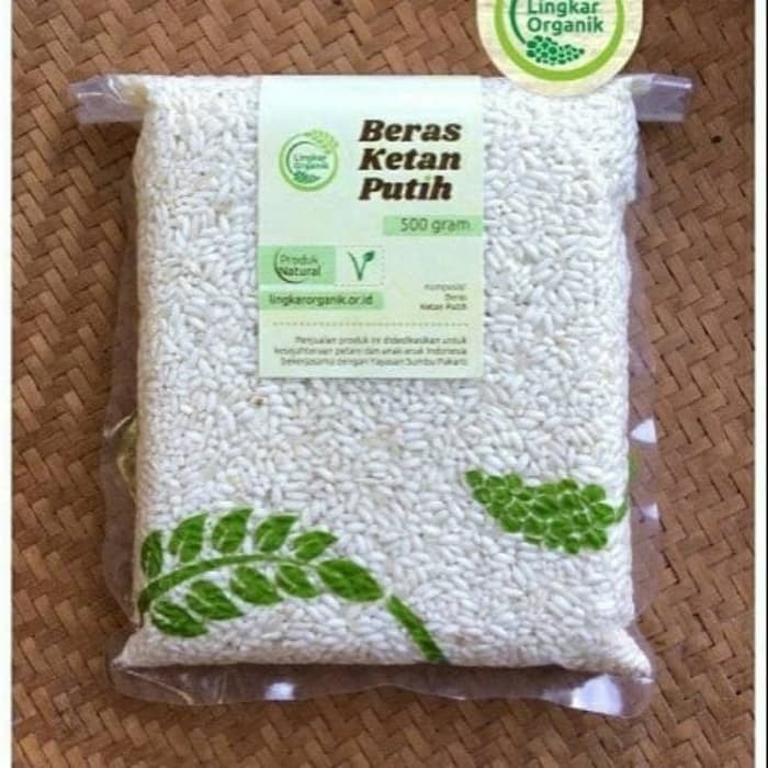 

KETAN-BERAS- LINGKAR ORGANIK BERAS KETAN PUTIH 500GR -BERAS-KETAN.