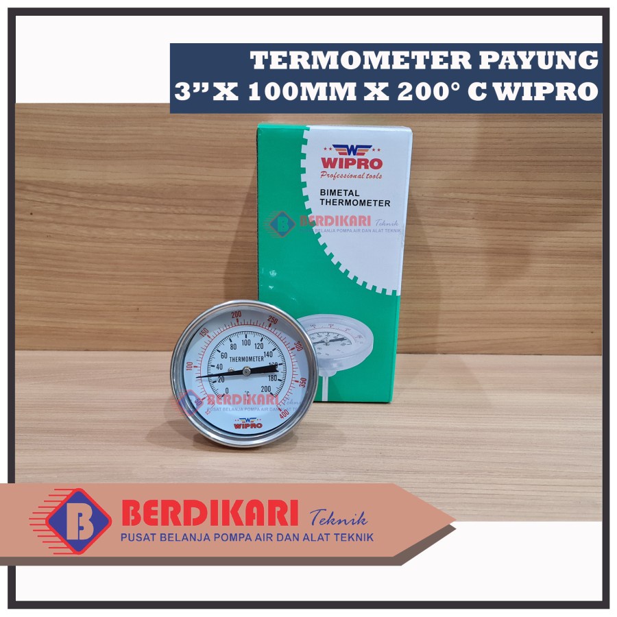 Termometer Payung / Thermometer Payung Bimetal Wipro - 200 Celcius