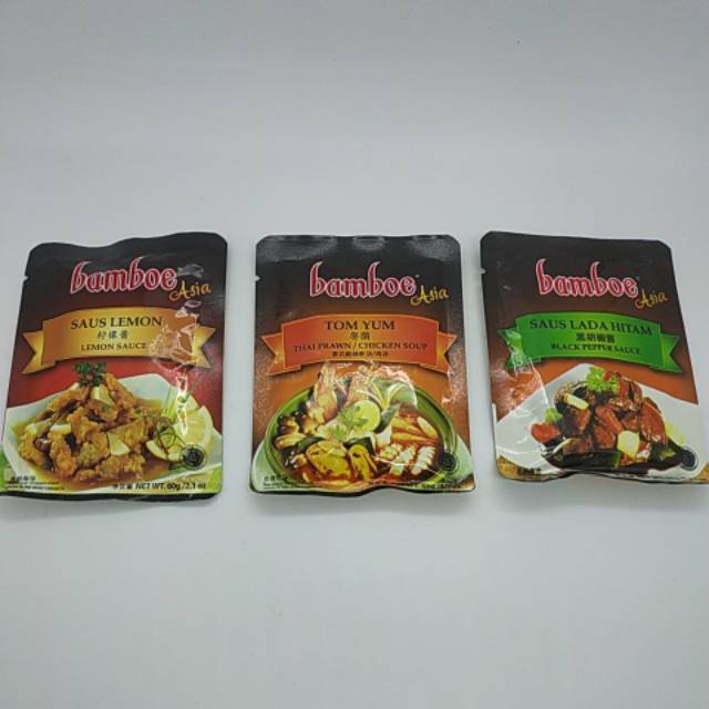 

Bumbu Bamboe Saus Lemon , Tom Yum , Lada Hitam , Bulgogi , Asam Manis 60gr