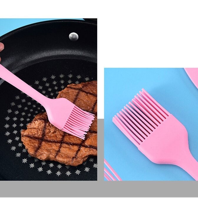 Set Spatula Silikon 5PCS-Hitam / Set Masak Dapur Kitchen Set Spatula Scraper Brush Silicone 5 PCS