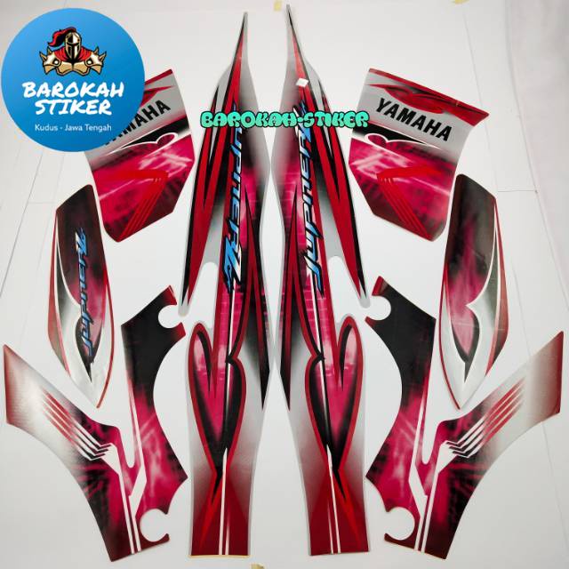 Striping Stiker yamaha jupiter z silver merah 2009 2010 list body standar berkualitas termurah Barokah Sticker