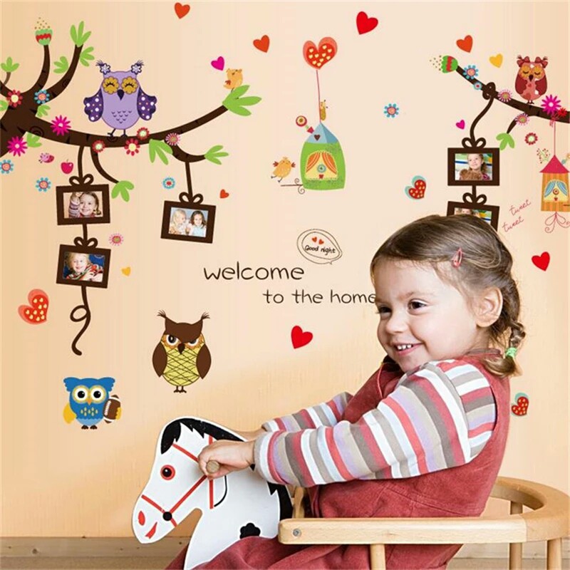 RELIZA WALLSTICKER OWL FRAME BINGKAI FOTO | WALL STICKER | STIKER DINDING SK9121