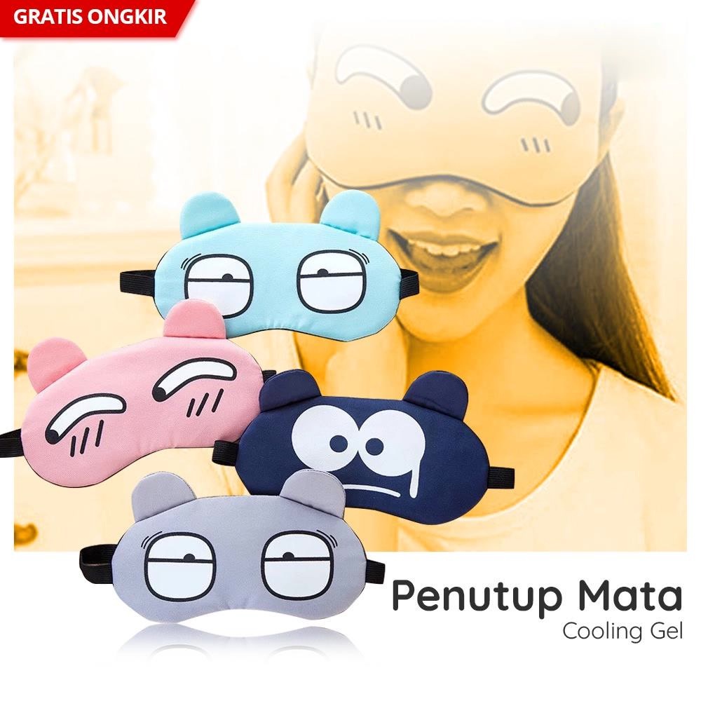 Penutup Mata Tidur Anak Dewasa Eye Mask Cooling Gel Masker Mata Kacamata Tidur Karakter Emoji