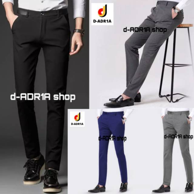 Celana Formal Pria Panjang Slimfit Kantor Kerja Bahan