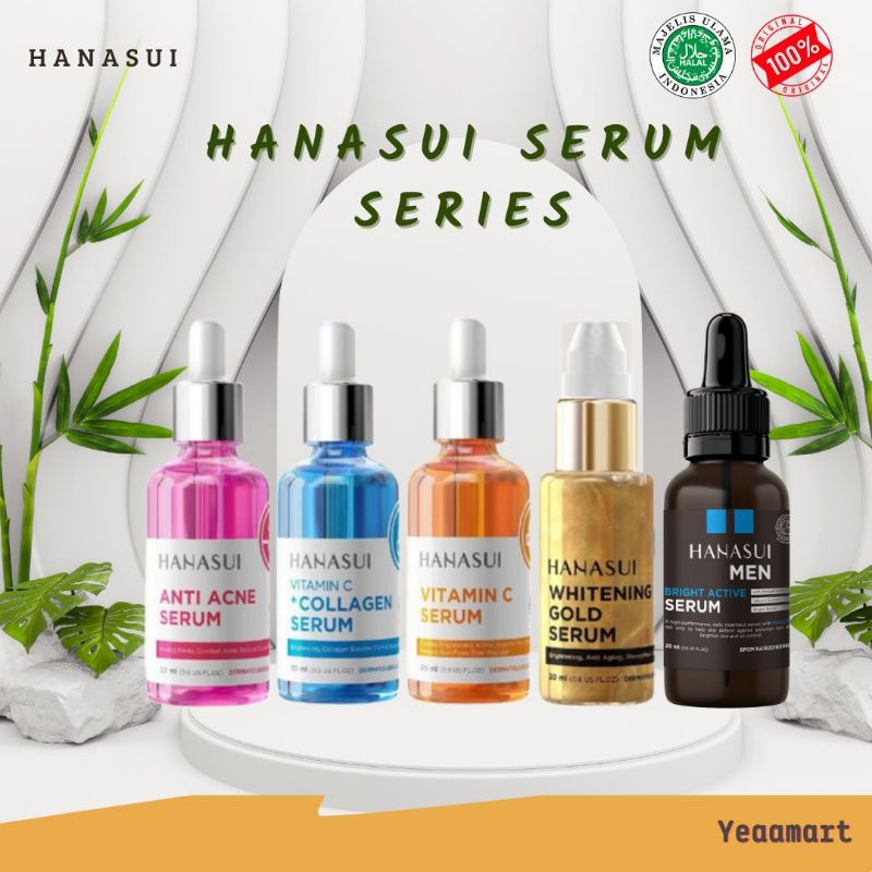 HANASUI Serum Anti Acne | Gold Whitening | Vitamin C | Vitamin C+ Collagen | Men Serum 20 ML Original