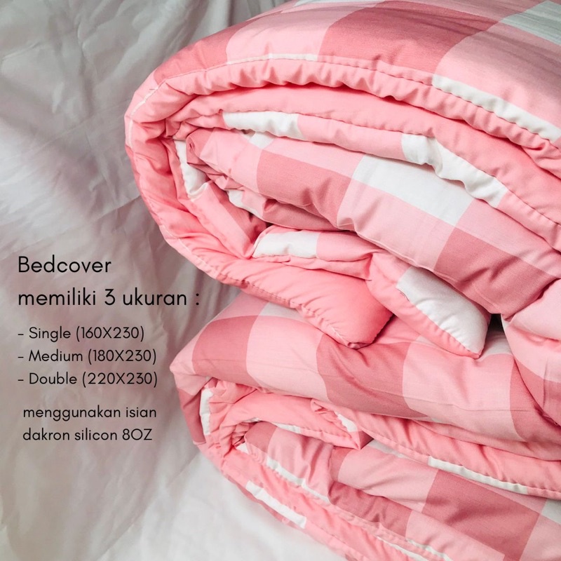BEDCOVER AESTHETIC EMILY KOTAK, BEDCOVER ONLY (TANPA SPREI)