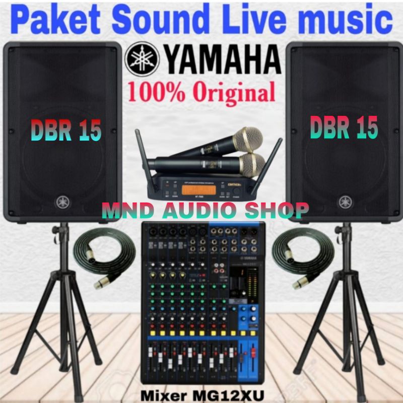 paket sound system yamaha dbr 15 original 12 inch aktif full set yamaha