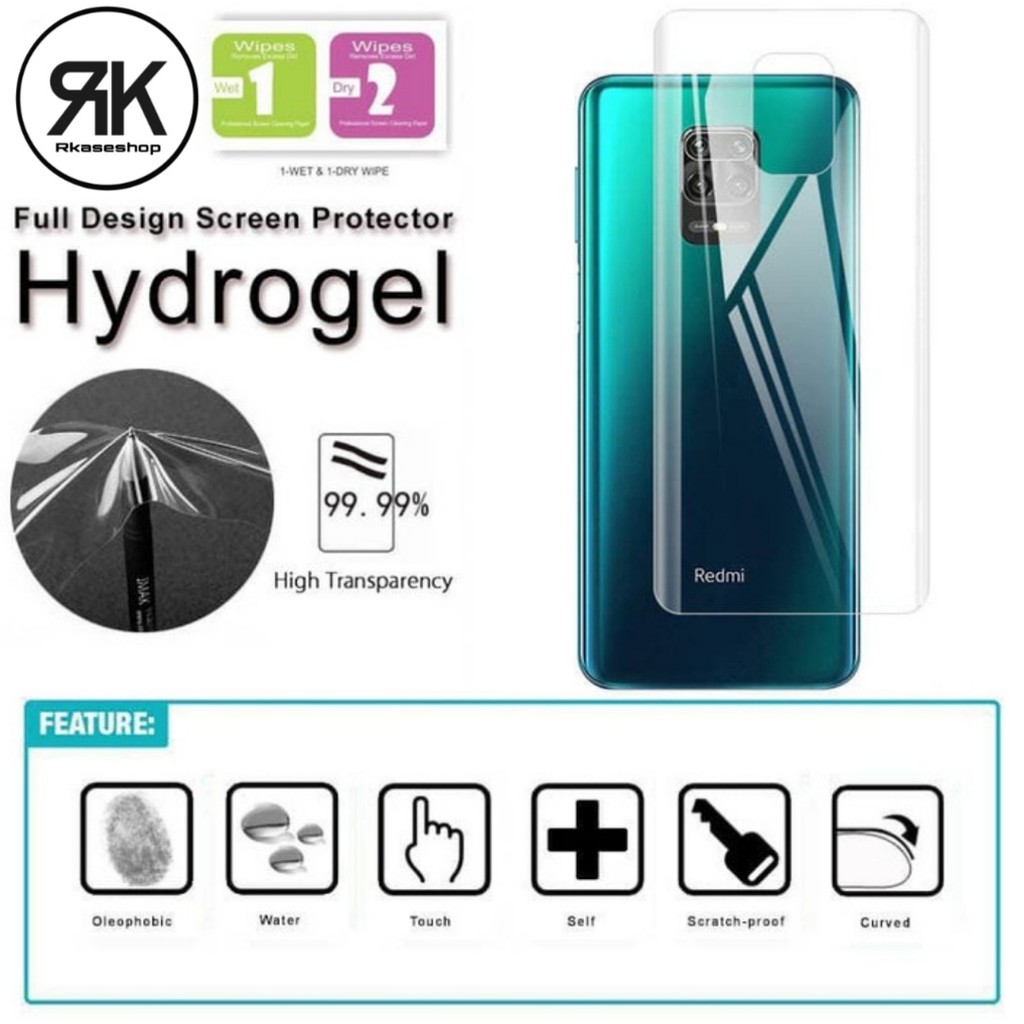 Hydrogel anti gores BELAKANG xiaomi Redmi Note 9 Pro Back screen guard