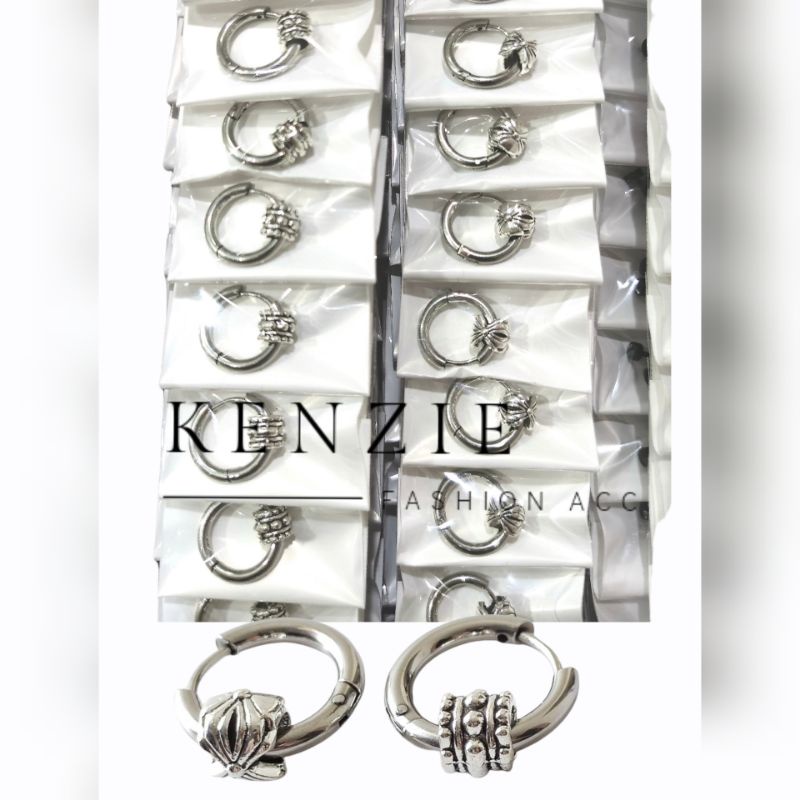 Anting Hoop Titanium Variasi Mainan Etnik isi 12 pcs Harga Grosir