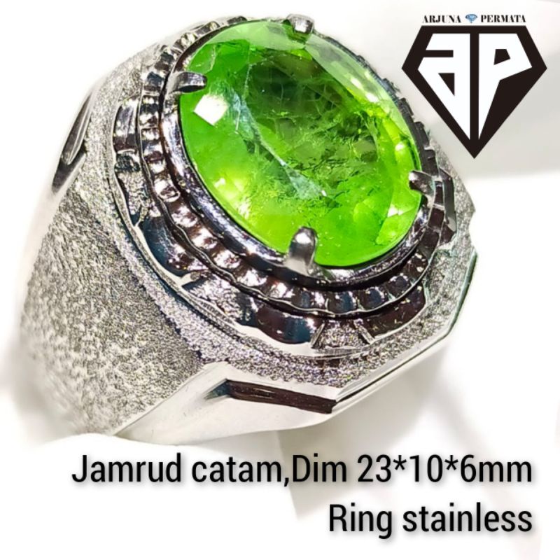 CINCIN BATU PERMATA JAMRUD CATAM ASLI KEKERASAN NAIK