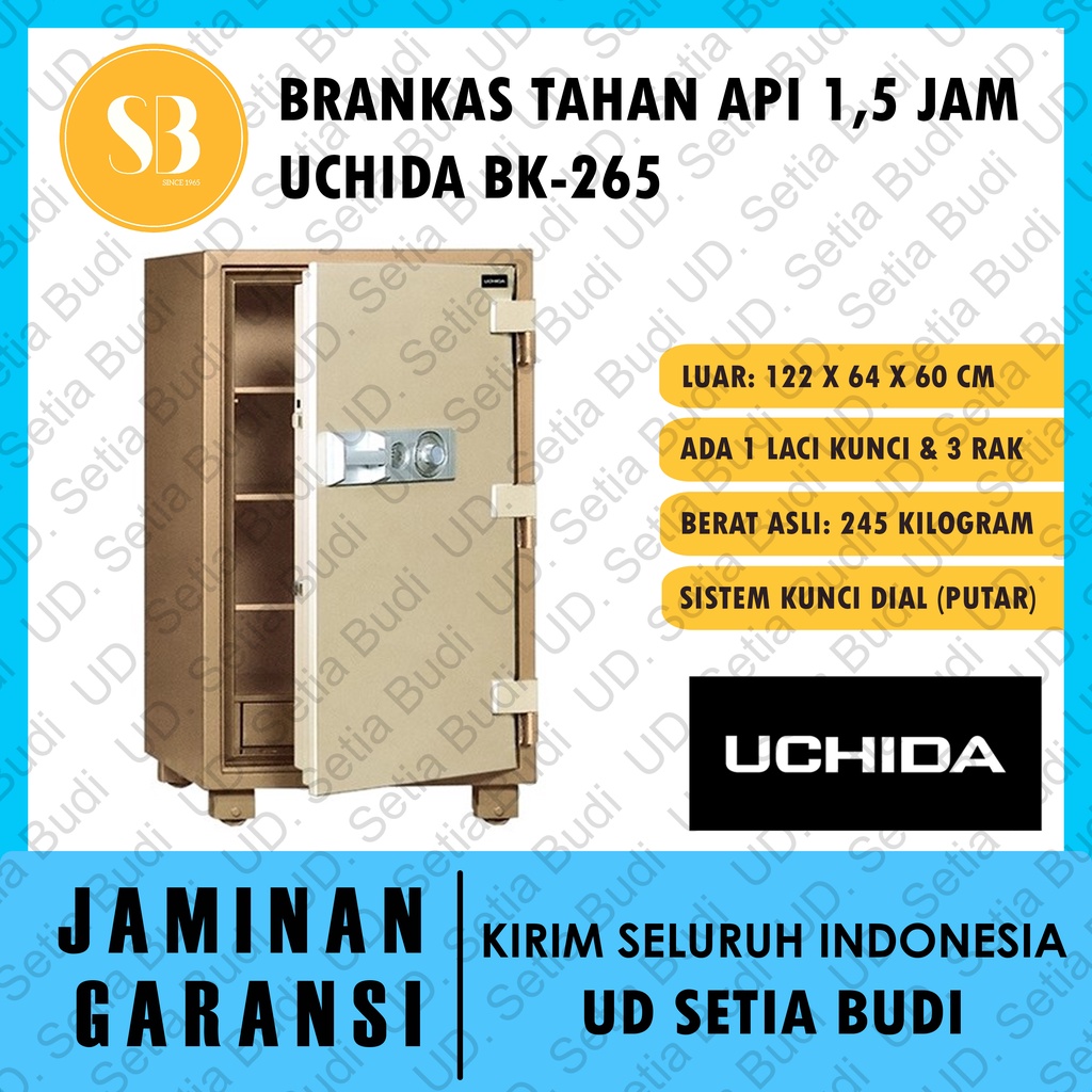 Brankas Tahan Api 3 Rak Non-Alarm Uchida BK 265