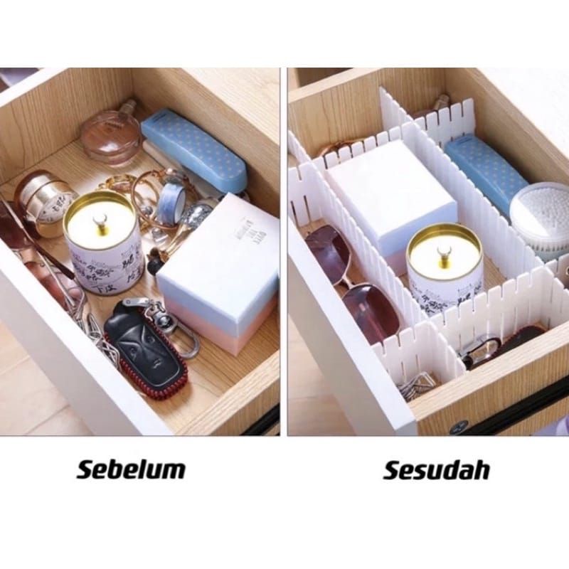 PENYEKAT LACI LEMARI RAK ORGANIZER DIY SERBAGUNA isi 4 PCS