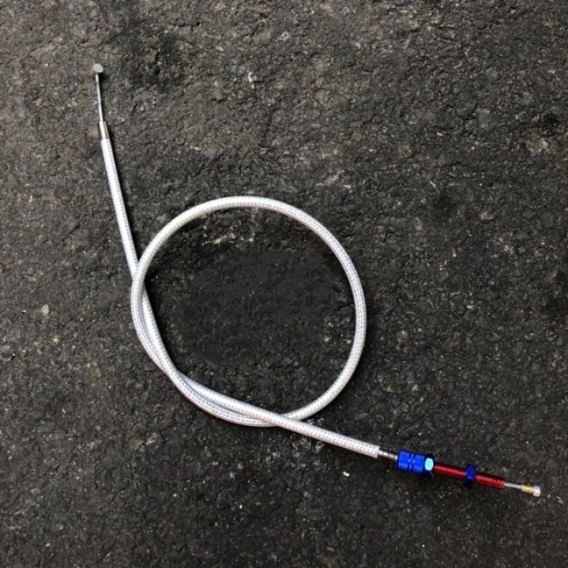 Kabel kopling karbon Thailand ORI ginal variasi motor Vixion Satria Fu Gl Nija RX king dll universal-Serat silver