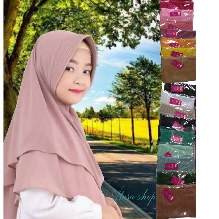(LANGSUNG ORDER) hijab anak/jilbab anak / Ceruti XL U 9--12 tahun