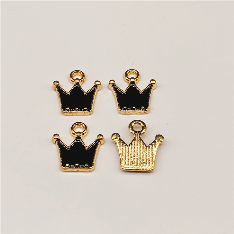 4pcs Liontin Enamel Charms Bentuk Mahkota Untuk Membuat Perhiasan