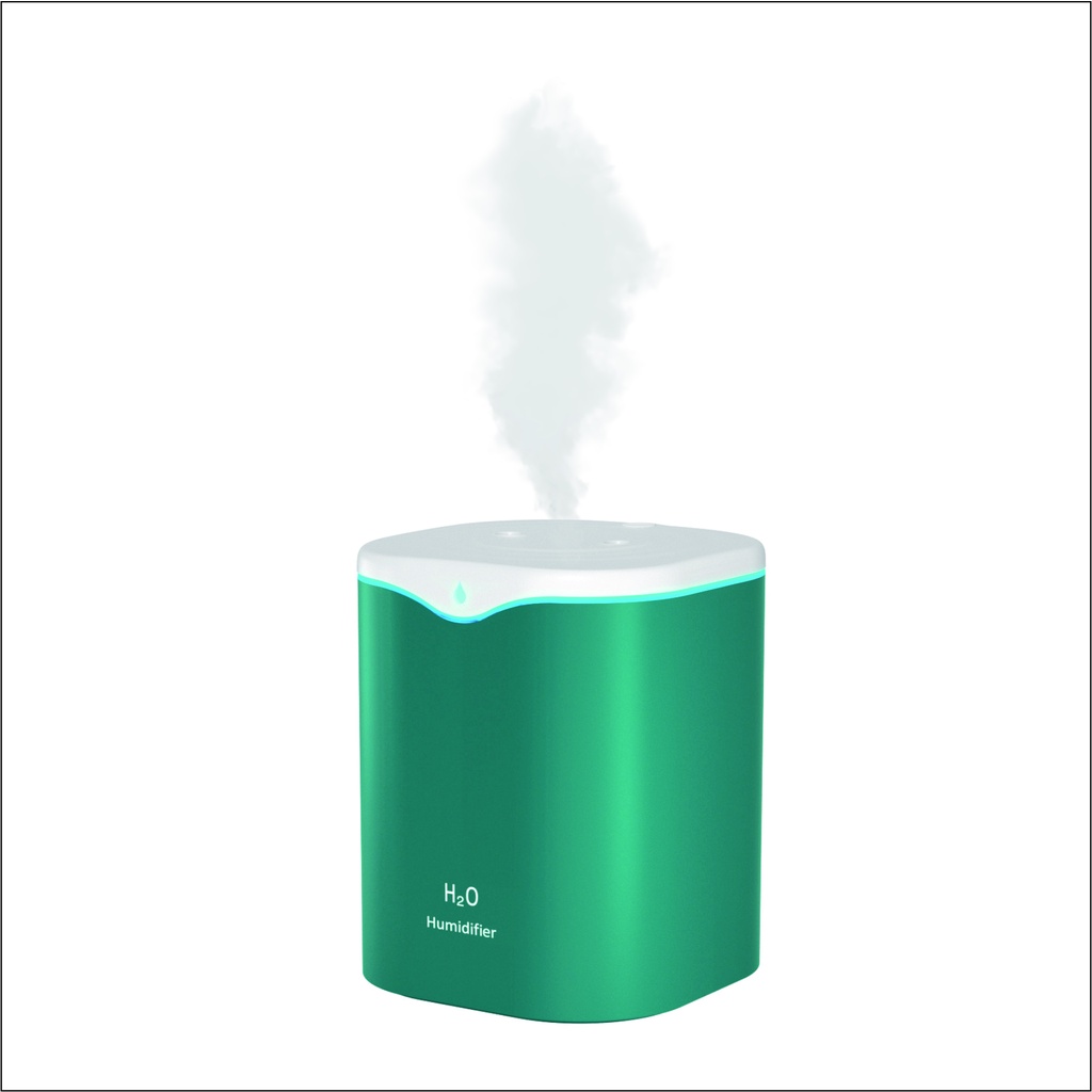 Moi 2000ML H2O Humidifier Diffuser Aromaterapi Air Purifier-Single-Hijau