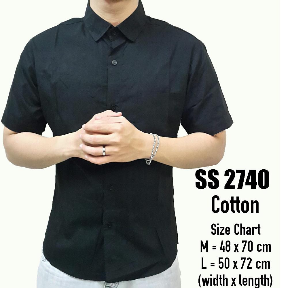 Kemeja Pendek Hitam Kantor Kerja Formal / kemejahitam / kemejakerja