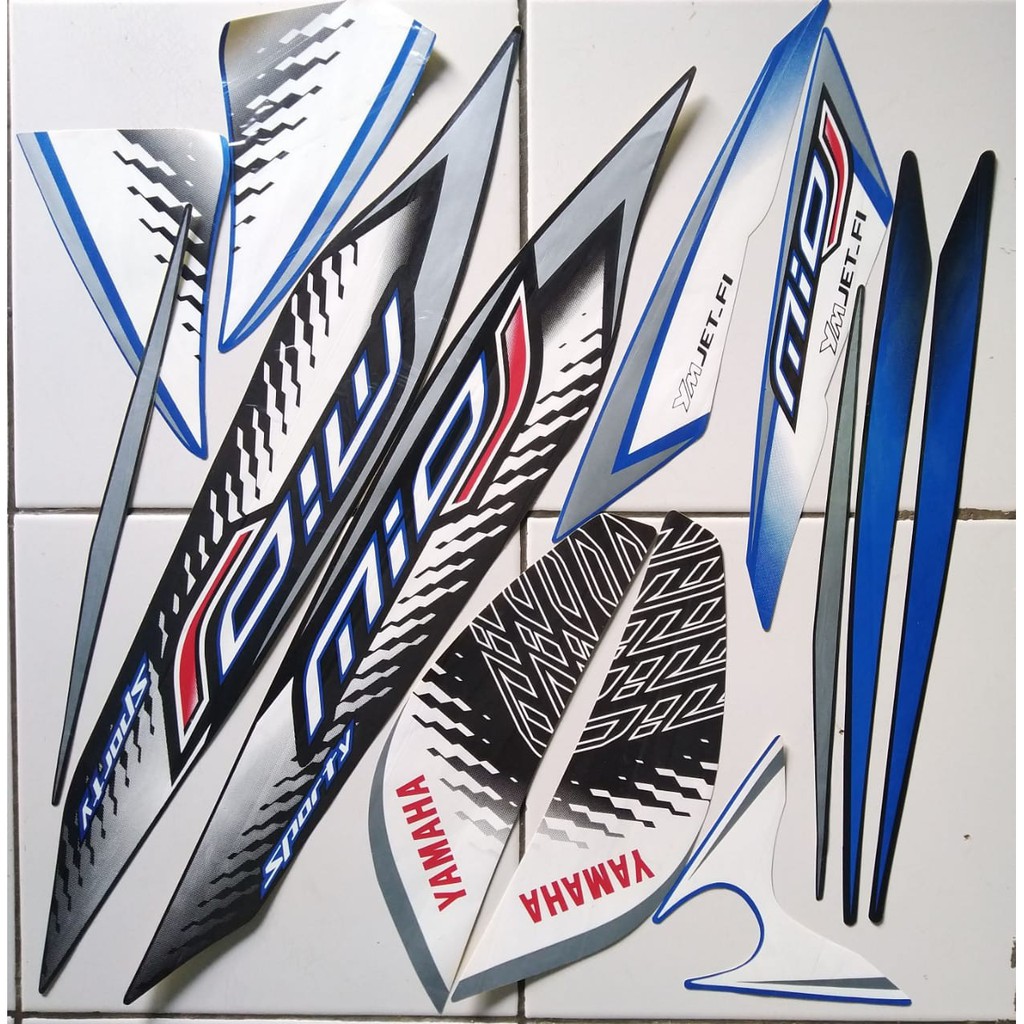 stiker striping yamaha mio j 2013 2014 hitam biru