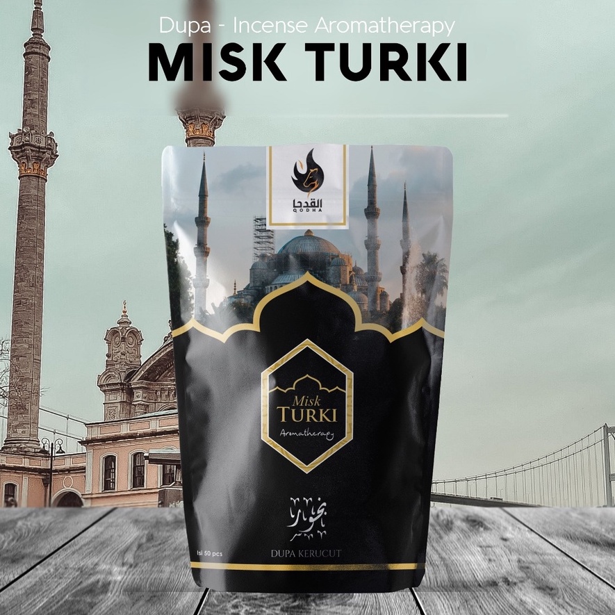 Dupa Kerucut Bukhur Qodha MISK TURKI Buhur Gaharu Qodha Aromaterapi