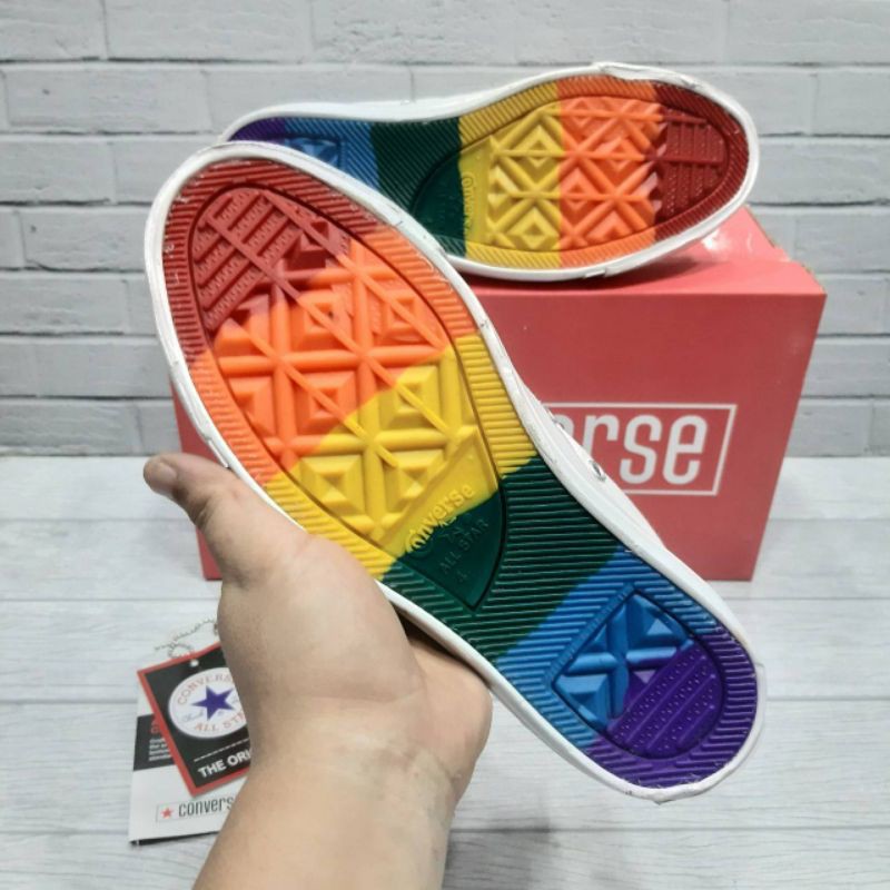 converse 70s low rainbow all white