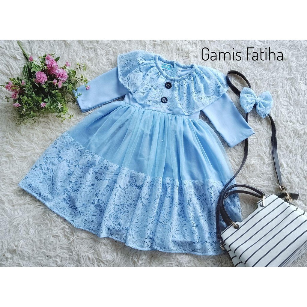 FATIHA DRESS KIDS Gamis Anak Panjang Trendy Modern Kids Baju Panjang Stelan Syar’i Polos