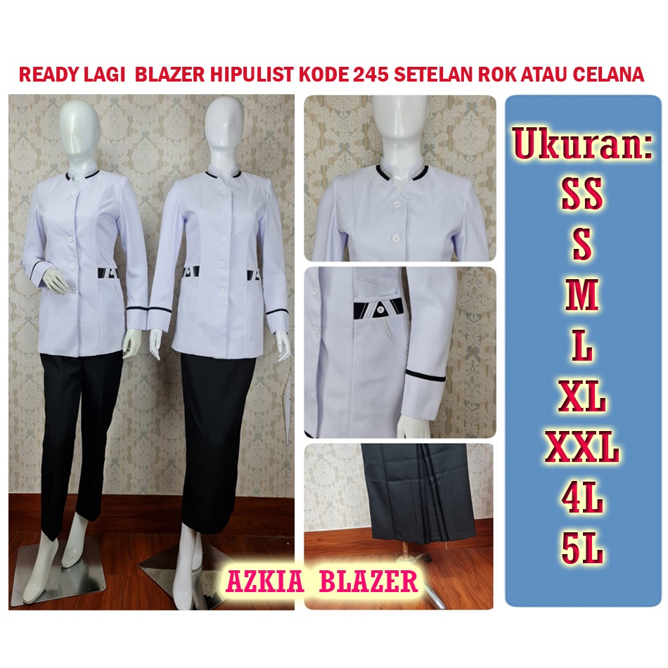 Blazer Hipulist 245 setelan Rok Dan Celana-seragam Guru dan PNS-Pakaian Pemda terbaru-blazer terbaru