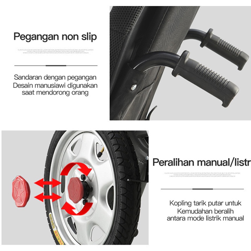 Kursi Roda Elektrik  Bisa Lipat Dan Rebahan Full Otomatis / kursi roda lipat telentang / Kursi roda listrik cerdas sepenuhnya otomatis