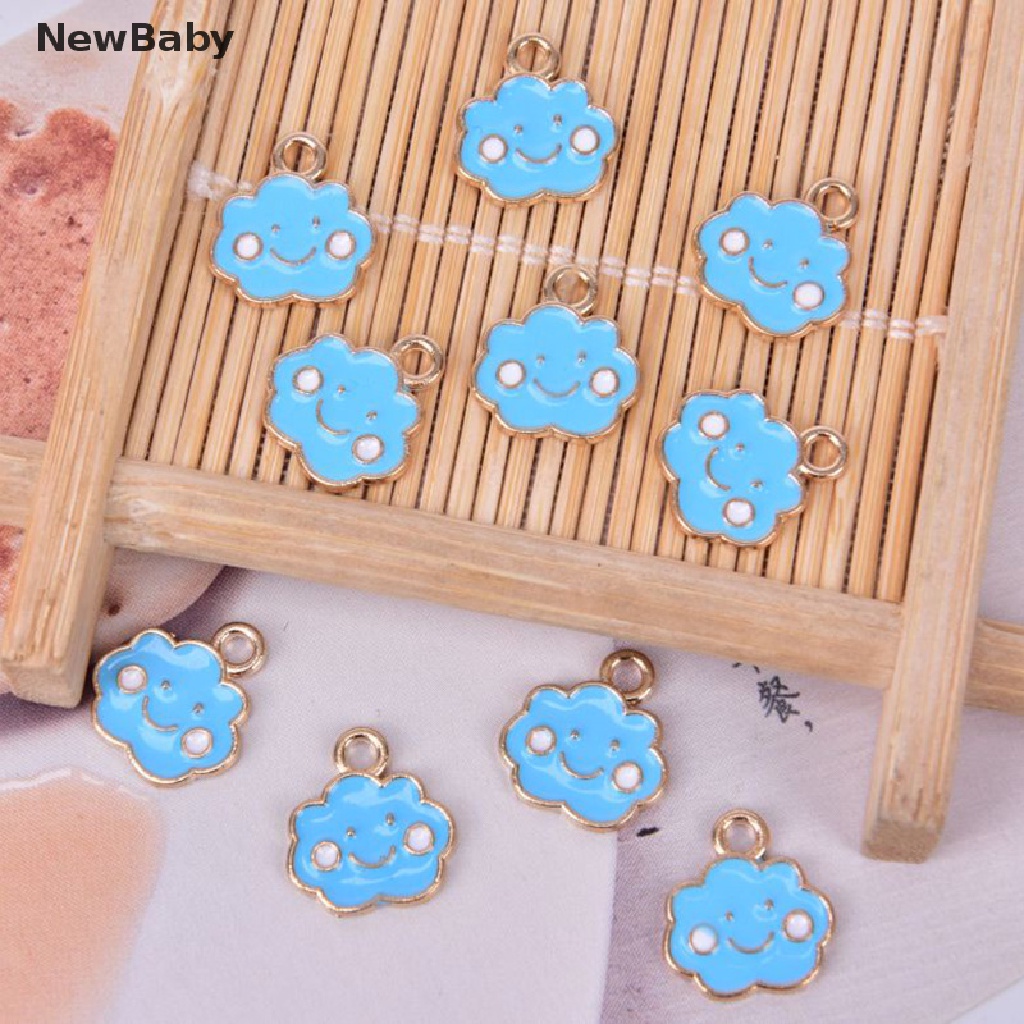 NewBaby 10pcs/Set Enamel Alloy Cloud Charms Pendant Jewelry Findings DIY Making Craft ID