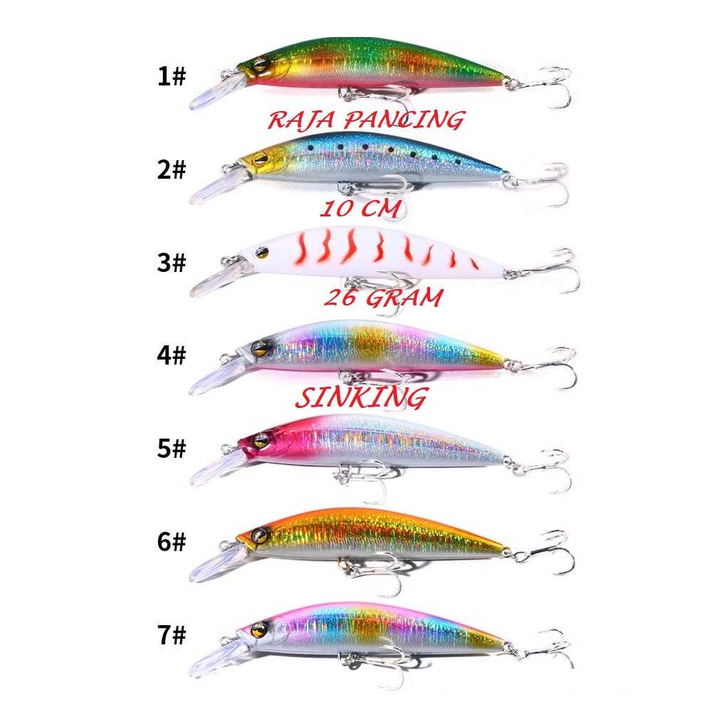 10cm 26Gram Lure Sinking Minnow Umpan Casting Trolling