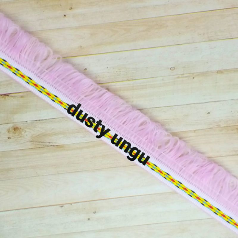 PER METER RENDA RUMBAI WARNA DUSTY UNGU LEBAR 3 CM