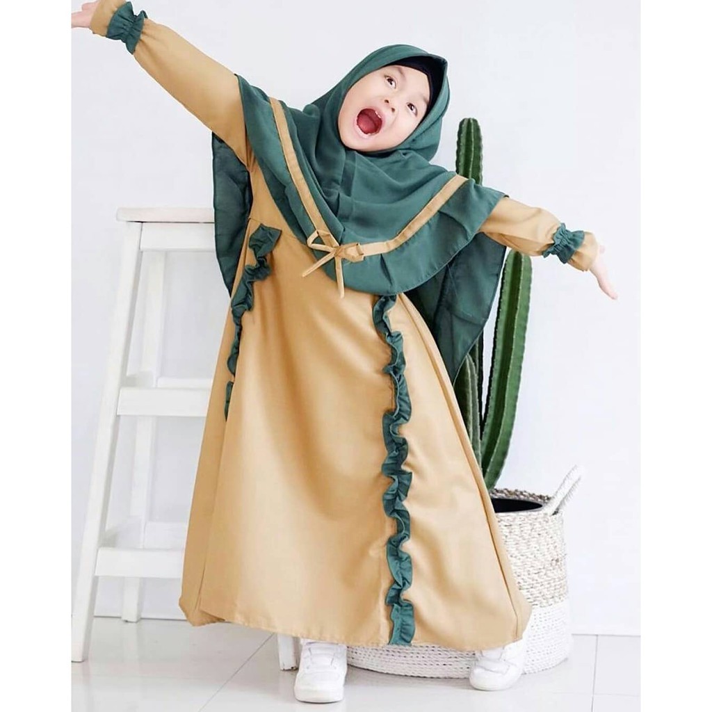 [TERBARU] BISA COD Chacha Kids Khimar /Baju Gamis Anak /2-10 TAHUN ADA SIZE / Baju Muslim Anak