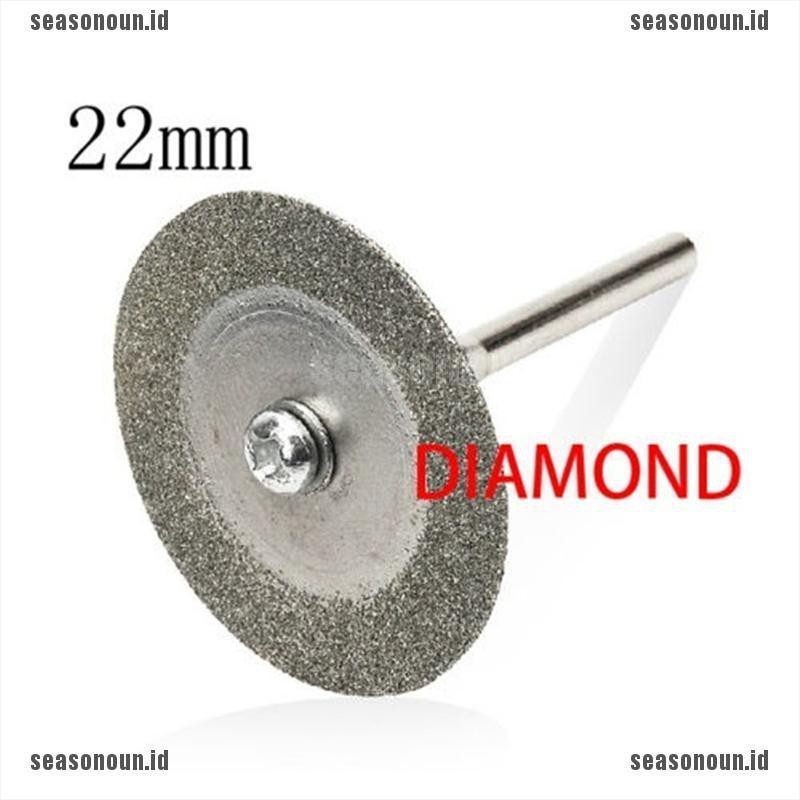 (sea) 5pcs 22mm Mata Bor Diamond cutting + 1 Mandrel Untuk Dremel