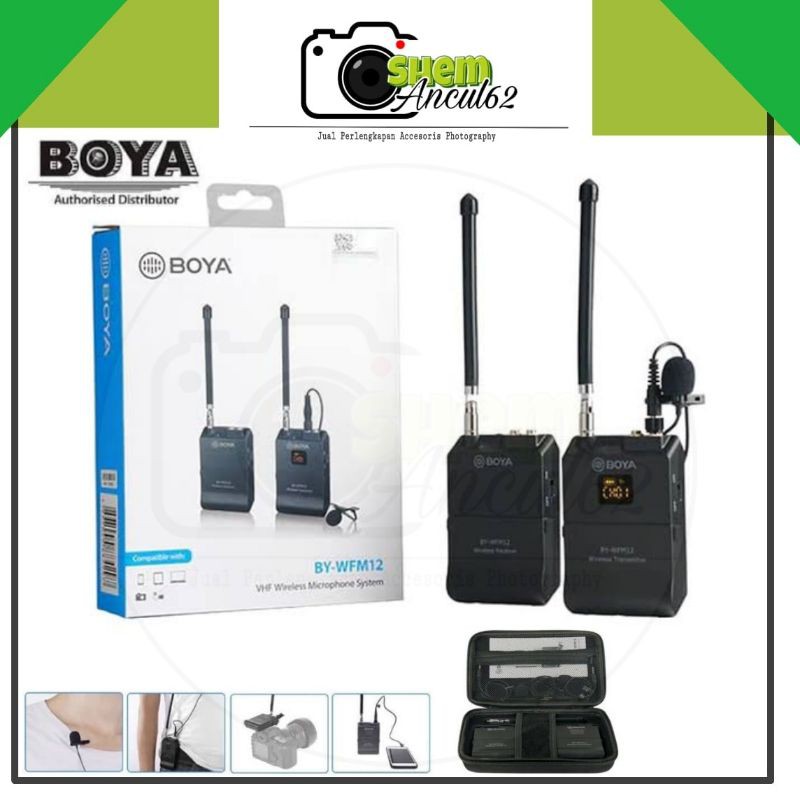 BOYA BY-WFM12 VHF Lapel Mic System Wireless Microphone Boya