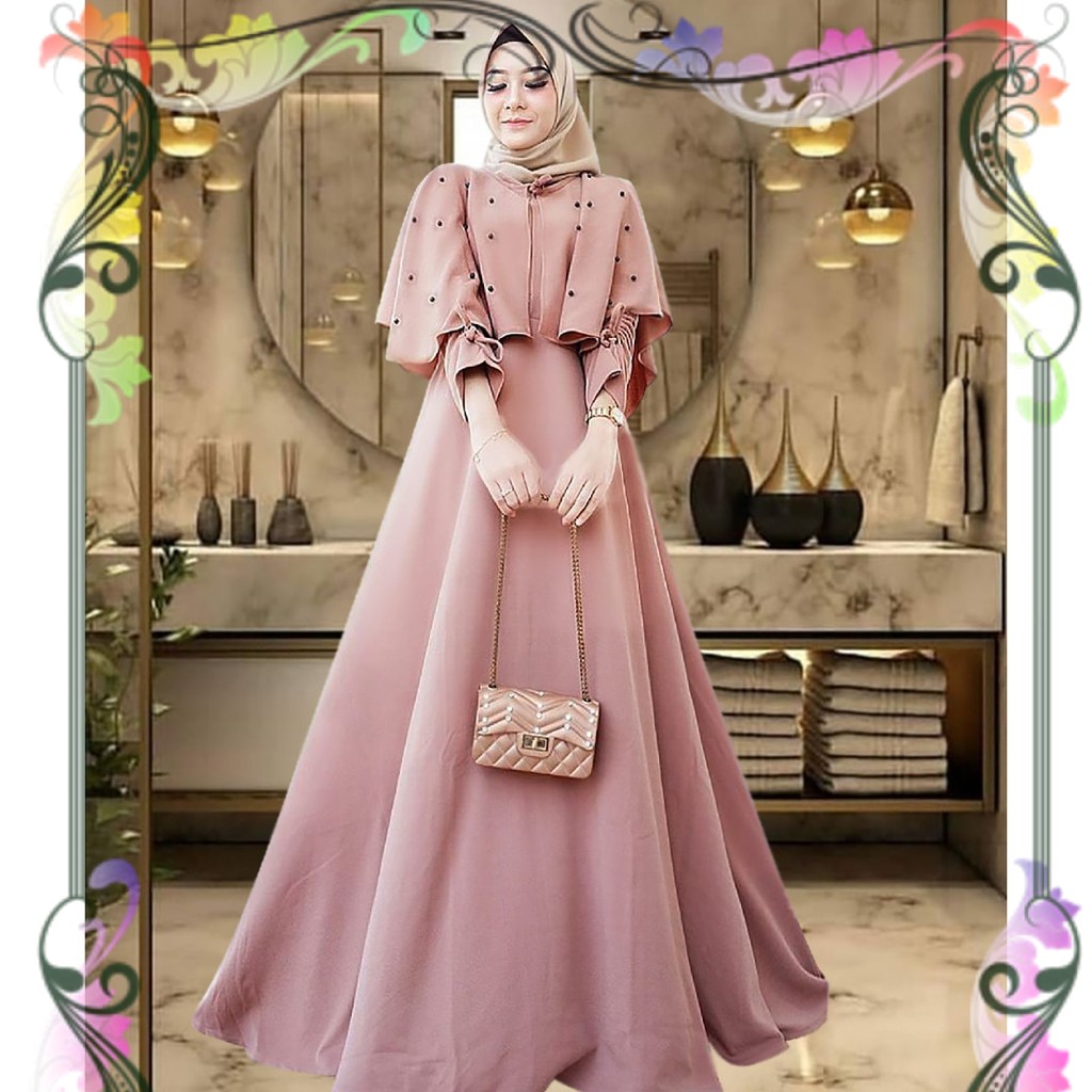 Gamis Clarisa - Long Dress - Gamis Murah / Gamis Polos Model Payung / Gamis muslim Dewasa Syar'i