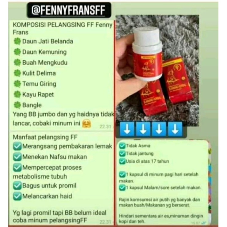 SLIMMING HERBAL/ PIL PELANGSING FF BY FENNY FRANS