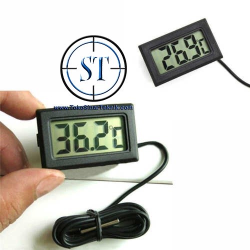 Thermometer Digital + Kabel Sensor Waterproof Probe Termometer Suhu Kulkas Mesin tetas Telur