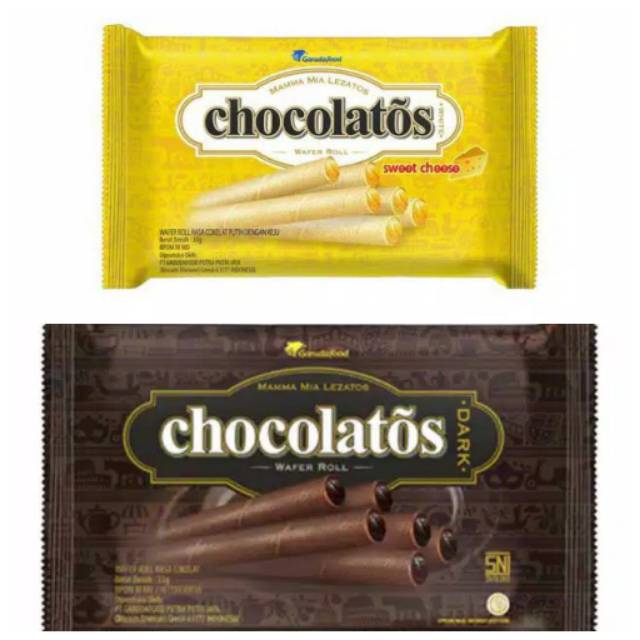 

Chocolatos Wafer Roll 27gr / 24gr Chocolatos 2000 Coklat Keju