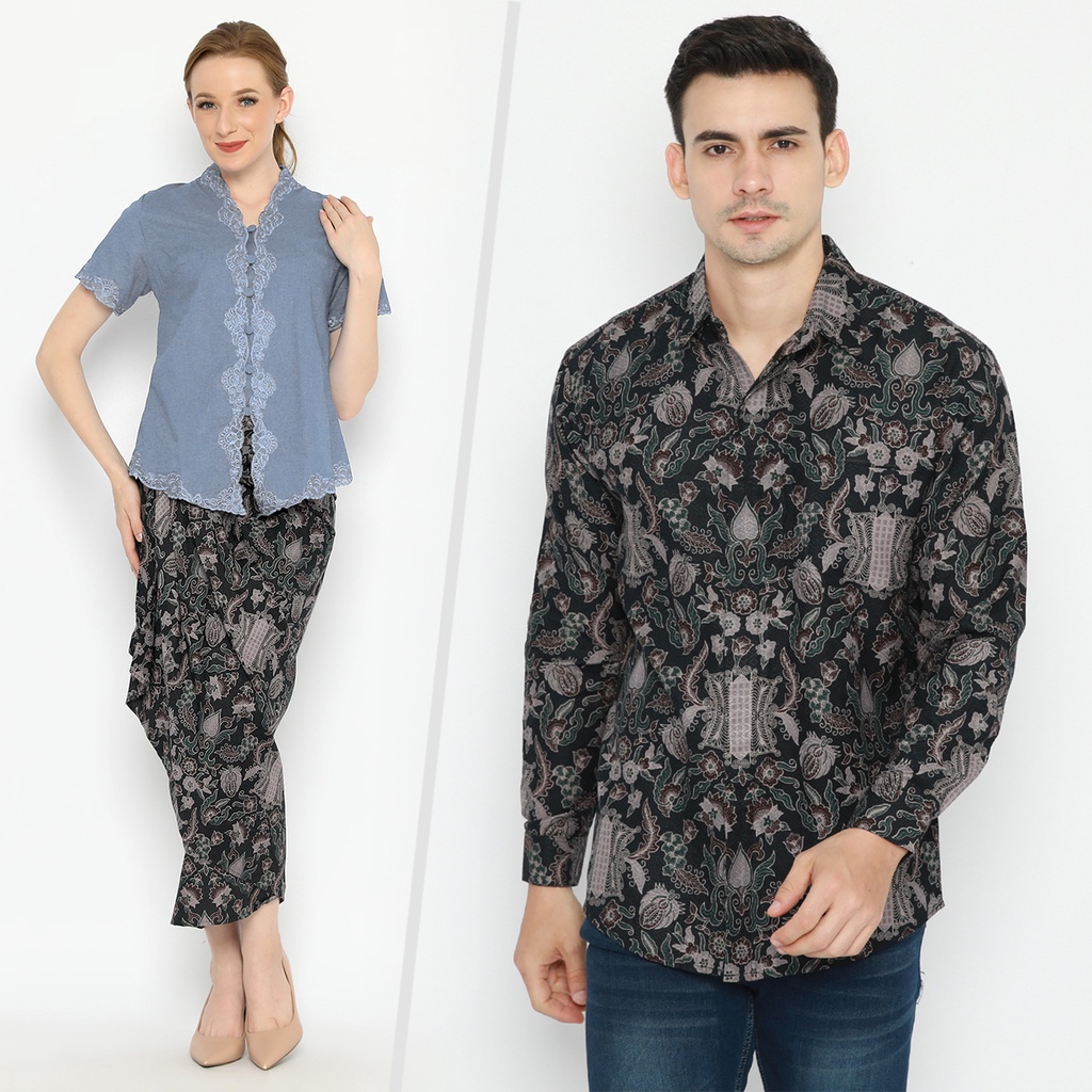 BAJU BATIK COUPLE  Kemeja Rok Lilit Instan Batik Pria Lengan Panjang Slimfit Premium Pintu Aceh Hitam 721282 Cap 72 - Baju Kemeja Atasan Pakaian Batik Couple Cople Pria Cowok Laki Laki Remaja Keluarga Lengan Panjang Modern Slimfit Premium Kekinian