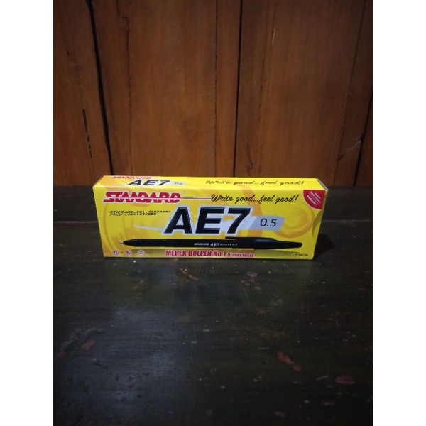 

pulpen bolpoin bolpen standard AE7 warna hitam per pak isi 12 pcs