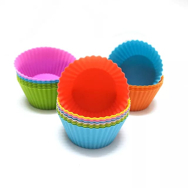 Cetakan Muffin berbagai motif Kue Cup Cake Silicone Tahan Panas Cetakan Silicone Cake Pudding Agar-Agar Cup Cake Serbaguna